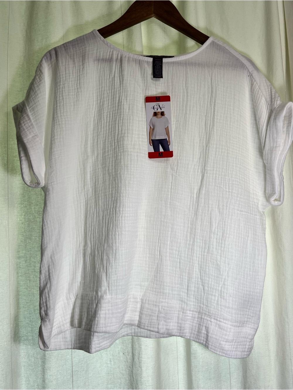 Gloria Vanderbilt White Short Sleeve Textured Top